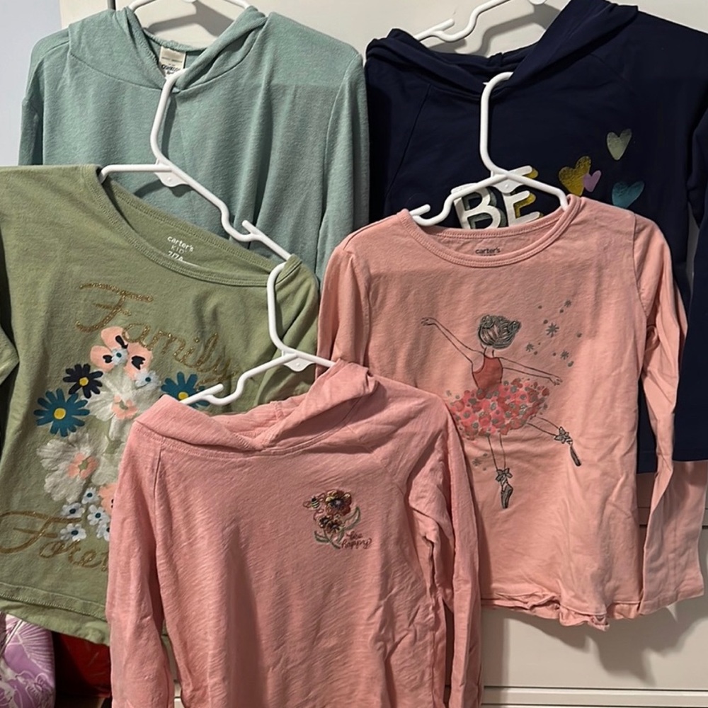 5 Oshkosh/Carter’s Girl’s long sleeve EUC/NEW, size 7